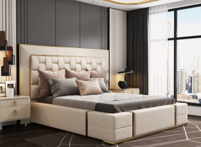 Luxus Schlafzimmer Bett Polster Design Luxus Doppel Betten Möbel Neu